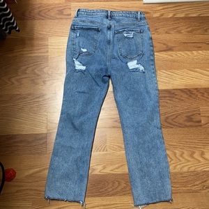 American Bazi Butt Slit Mom Jeans